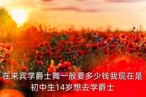 在来宾学爵士舞一般要多少钱我现在是初中生14岁想去学爵士