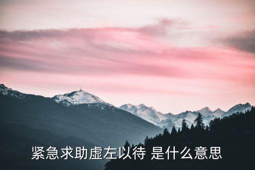 紧急求助虚左以待 是什么意思