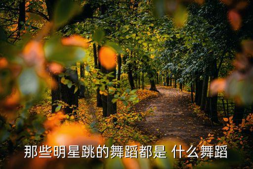 那些明星跳的舞蹈都是 什么舞蹈