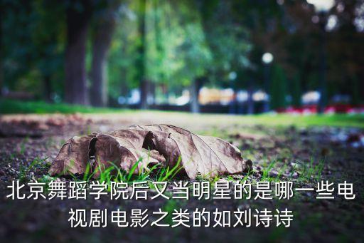 北京舞蹈学院哪些明星，北京舞蹈学院后又当明星的是哪一些电视剧电影之类的如刘诗诗