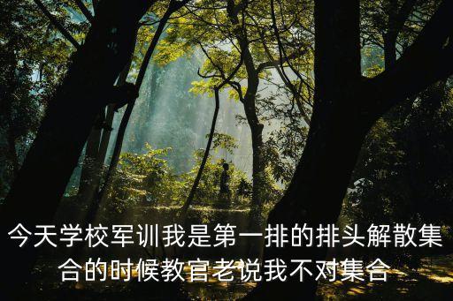 今天学校军训我是第一排的排头解散集合的时候教官老说我不对集合