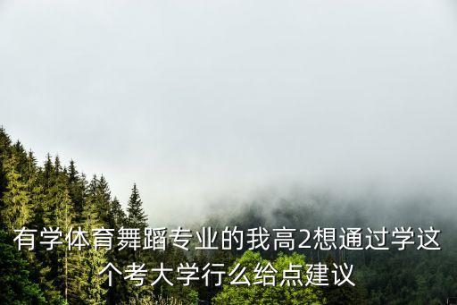 有学体育舞蹈专业的我高2想通过学这个考大学行么给点建议