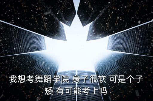 我想考舞蹈学院 身子很软 可是个子矮 有可能考上吗