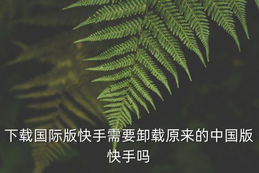 下载国际版快手需要卸载原来的中国版快手吗