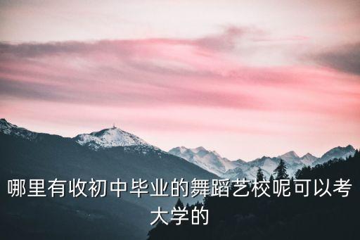 哪里有收初中毕业的舞蹈艺校呢可以考大学的