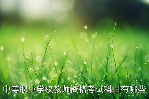 中职类教师资格证考试科目，中职教师资格证考那些内容啊