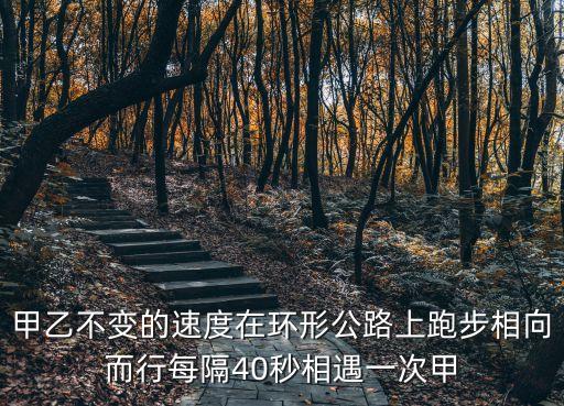 甲乙不变的速度在环形公路上跑步相向而行每隔40秒相遇一次甲