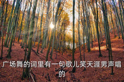 广场舞的词里有一句歌儿笑天涯男声唱的