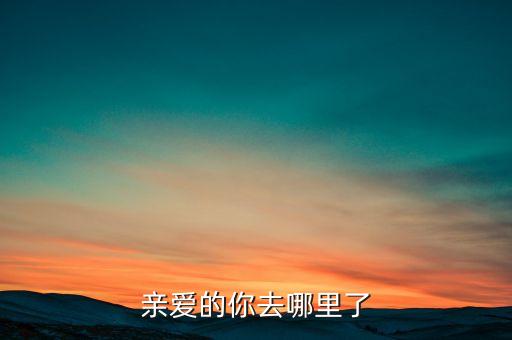 亲爱的你去哪里了