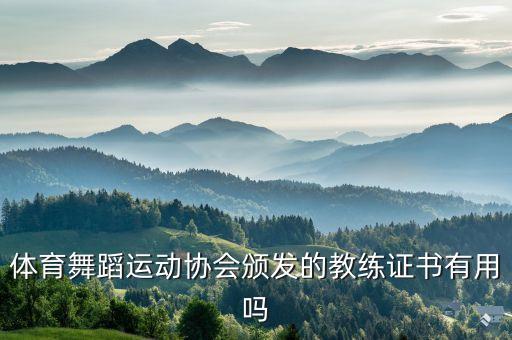 体育舞蹈运动协会颁发的教练证书有用吗