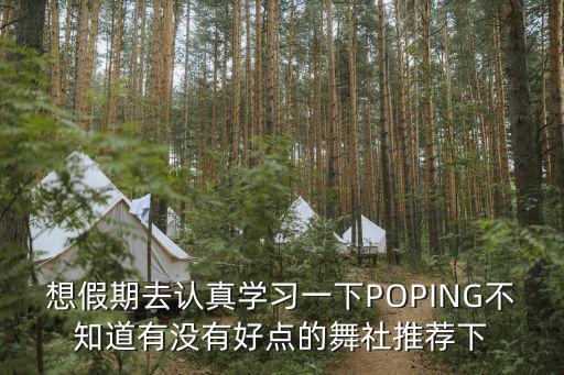 想假期去认真学习一下POPING不知道有没有好点的舞社推荐下