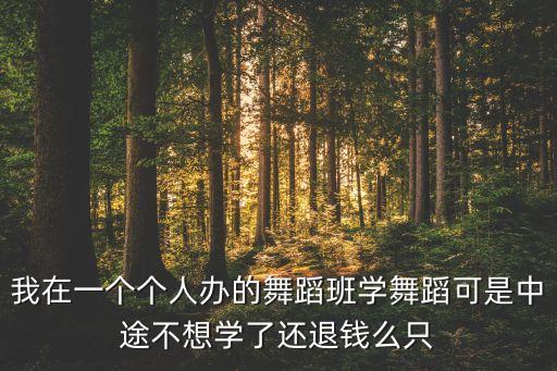 我在一个个人办的舞蹈班学舞蹈可是中途不想学了还退钱么只