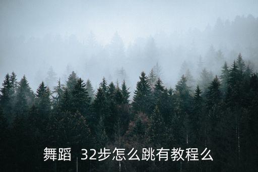 舞蹈  32步怎么跳有教程么