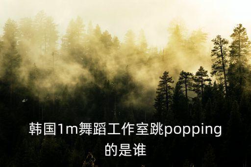 韩国1m舞蹈工作室跳popping的是谁