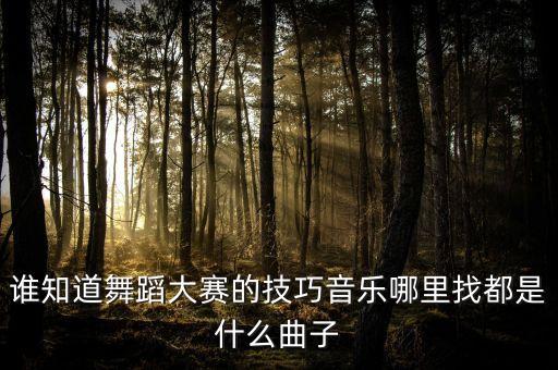 谁知道舞蹈大赛的技巧音乐哪里找都是什么曲子