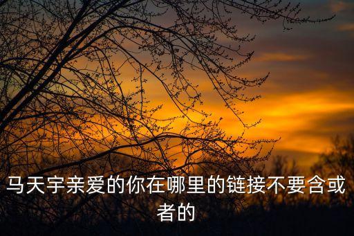 马天宇亲爱的你在哪里的链接不要含或者的