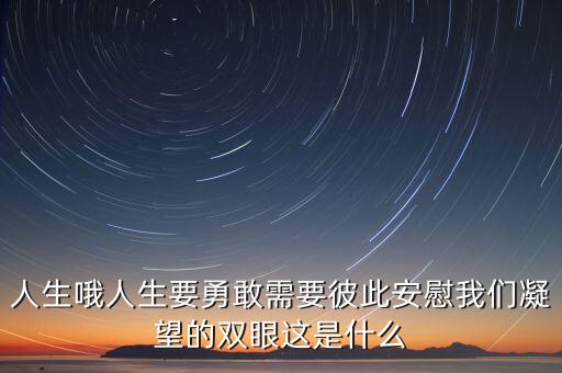 人生哦人生要勇敢需要彼此安慰我们凝望的双眼这是什么
