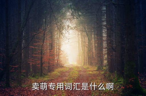 卖萌专用词汇是什么啊