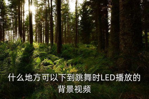 什么地方可以下到跳舞时LED播放的背景视频