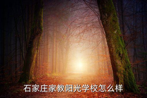 石家庄家教阳光学校怎么样
