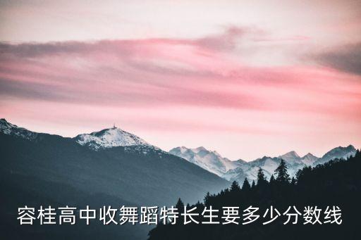 容桂高中收舞蹈特长生要多少分数线