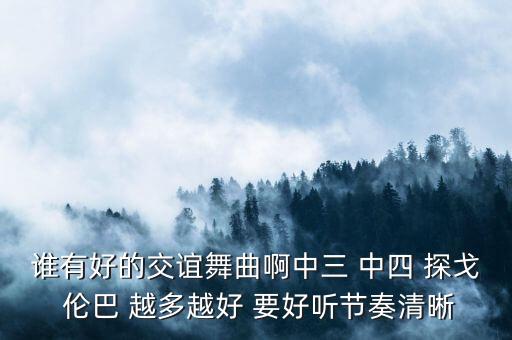 谁有好的交谊舞曲啊中三 中四 探戈 伦巴 越多越好 要好听节奏清晰