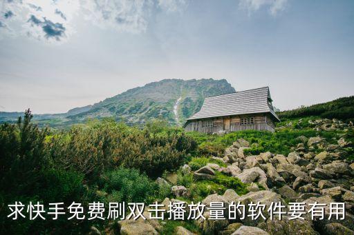求快手免费刷双击播放量的软件要有用