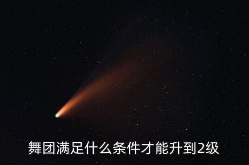 舞团满足什么条件才能升到2级