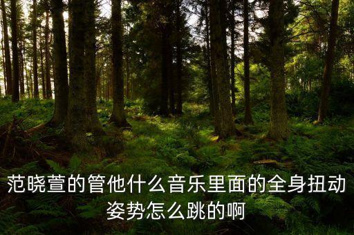 范晓萱的管他什么音乐里面的全身扭动姿势怎么跳的啊