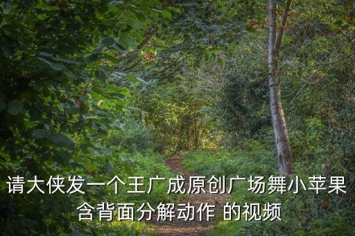 请大侠发一个王广成原创广场舞小苹果 含背面分解动作 的视频