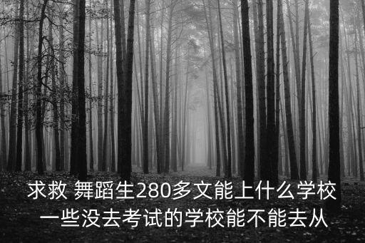 求救 舞蹈生280多文能上什么学校 一些没去考试的学校能不能去从