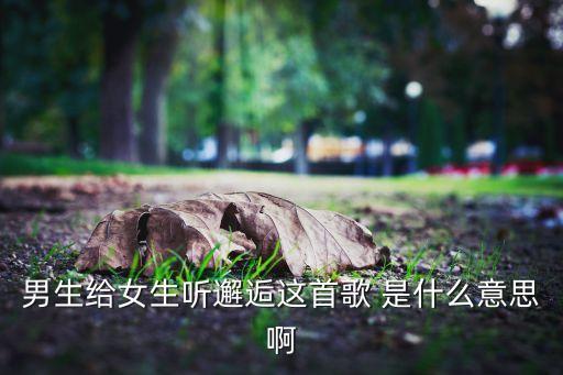男生给女生听邂逅这首歌 是什么意思啊