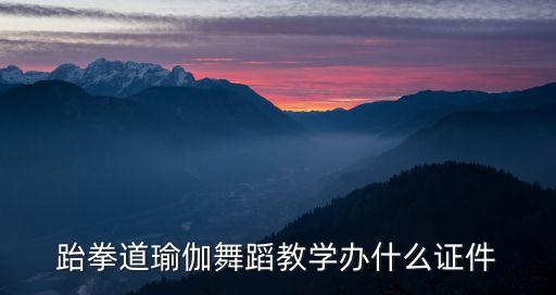 跆拳道瑜伽舞蹈教学办什么证件
