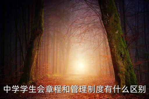 中学学生会章程和管理制度有什么区别
