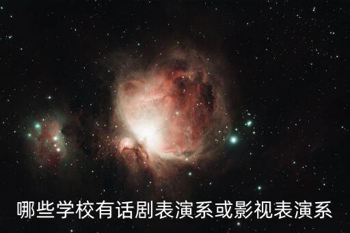 哪些学校有话剧表演系或影视表演系