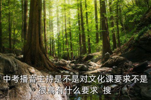 中考播音主持是不是对文化课要求不是很高有什么要求  搜