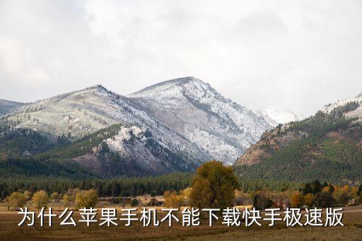 为什么苹果手机不能下载快手极速版