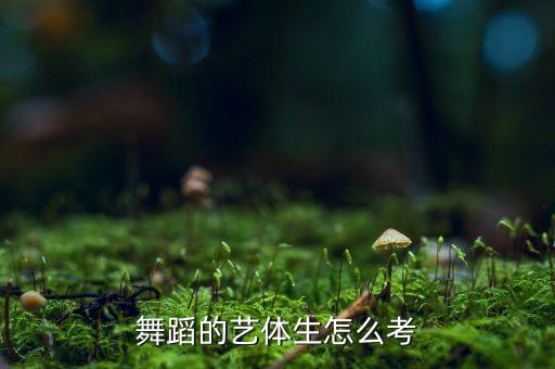 舞蹈的艺体生怎么考