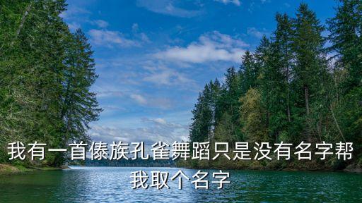 我有一首傣族孔雀舞蹈只是没有名字帮我取个名字
