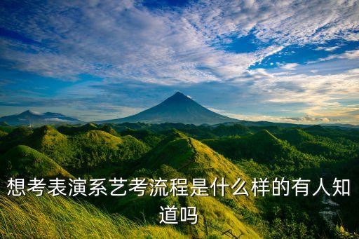 想考表演系艺考流程是什么样的有人知道吗