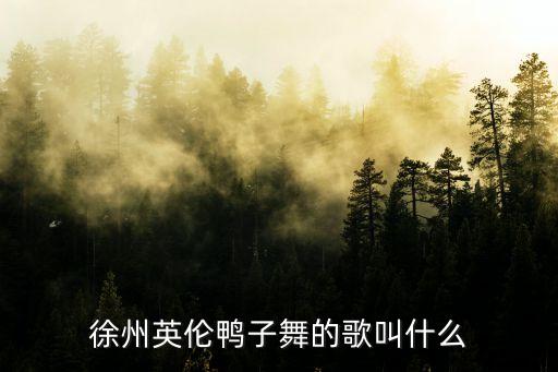 徐州英伦鸭子舞的歌叫什么