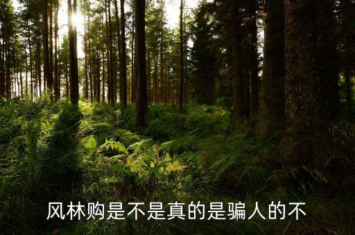 风林购是不是真的是骗人的不