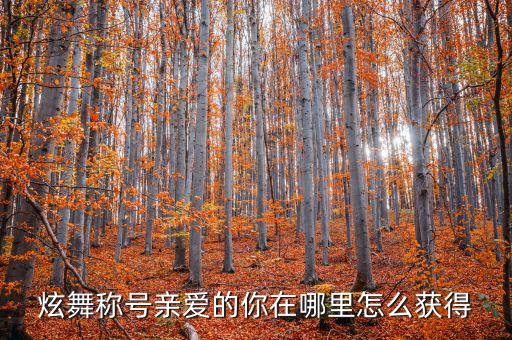 好看好学的双人舞亲爱的你在哪里，炫舞称号亲爱的你在哪里怎么获得