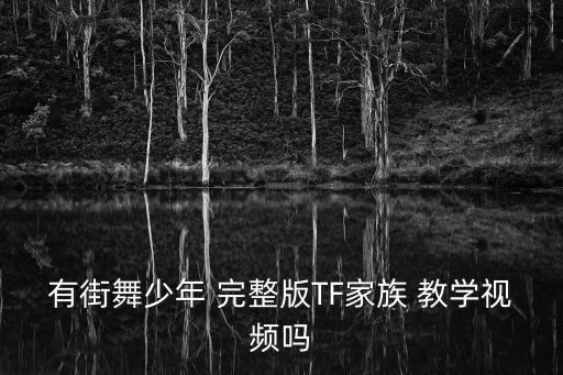 有街舞少年 完整版TF家族 教学视频吗