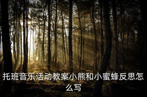 托班音乐活动教案小熊和小蜜蜂反思怎么写