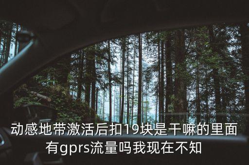 动感地带激活后扣19块是干嘛的里面有gprs流量吗我现在不知
