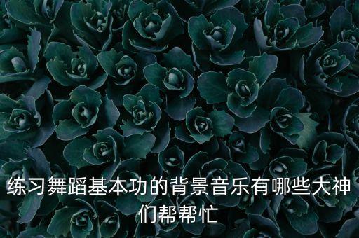 练习舞蹈基本功的背景音乐有哪些大神们帮帮忙