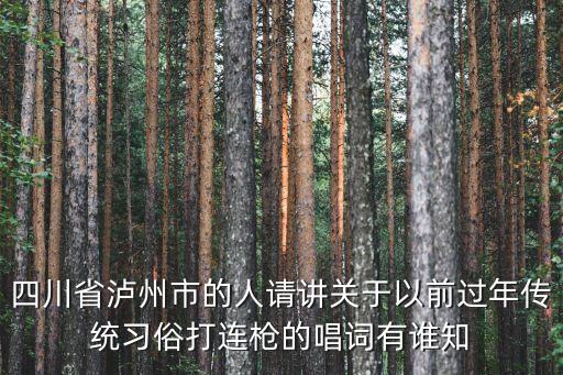打莲枪视频，四川省泸州市的人请讲关于以前过年传统习俗打连枪的唱词有谁知