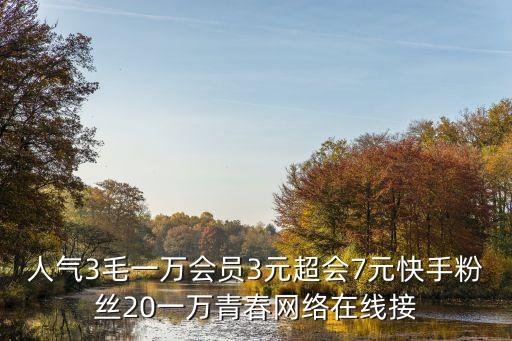 人气3毛一万会员3元超会7元快手粉丝20一万青春网络在线接