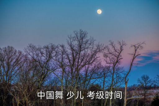 中国舞 少儿 考级时间